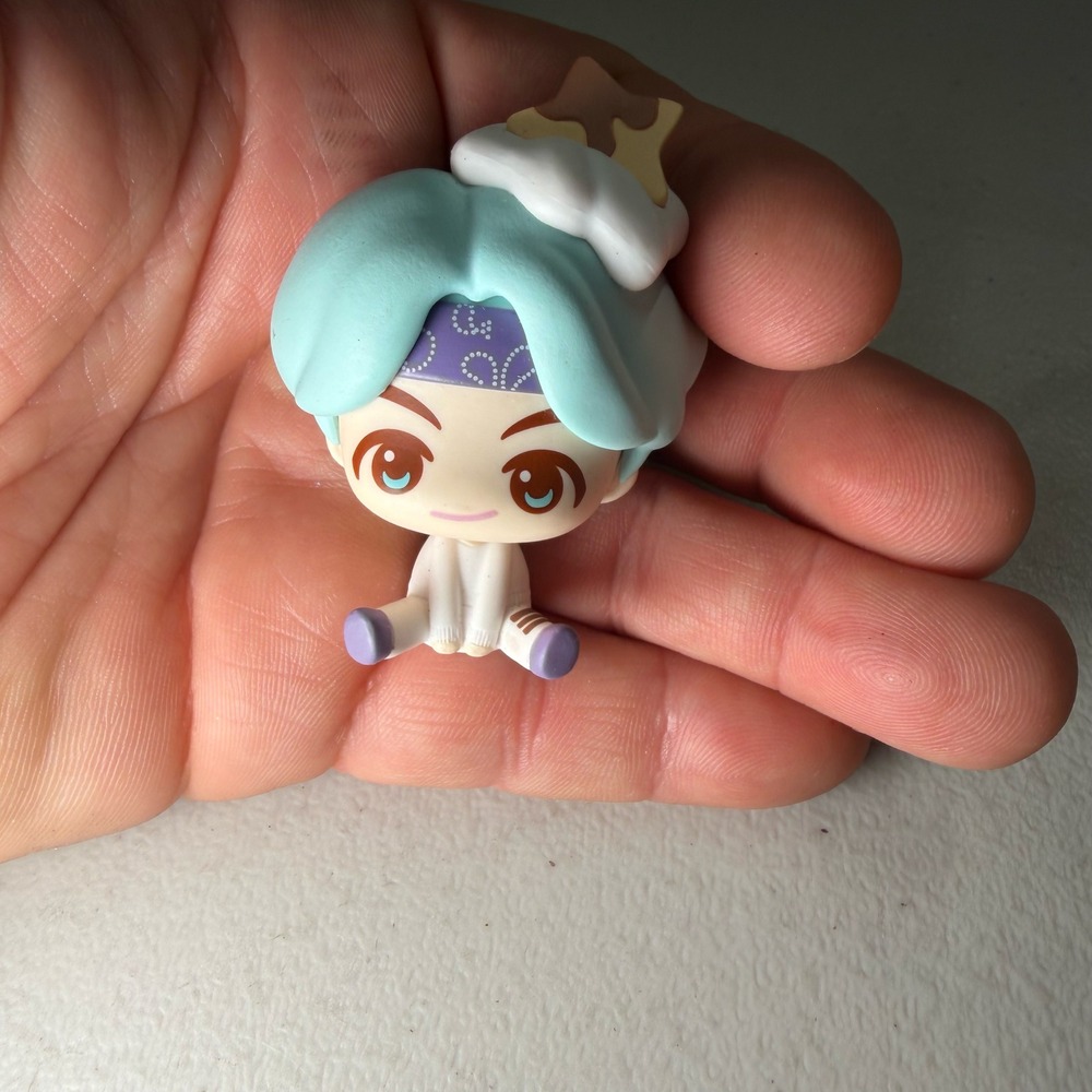 BTS TinyTAN Suga Dynamite Chibi Mini Figure Mint Hair Purple Bandana K-Pop ARMY